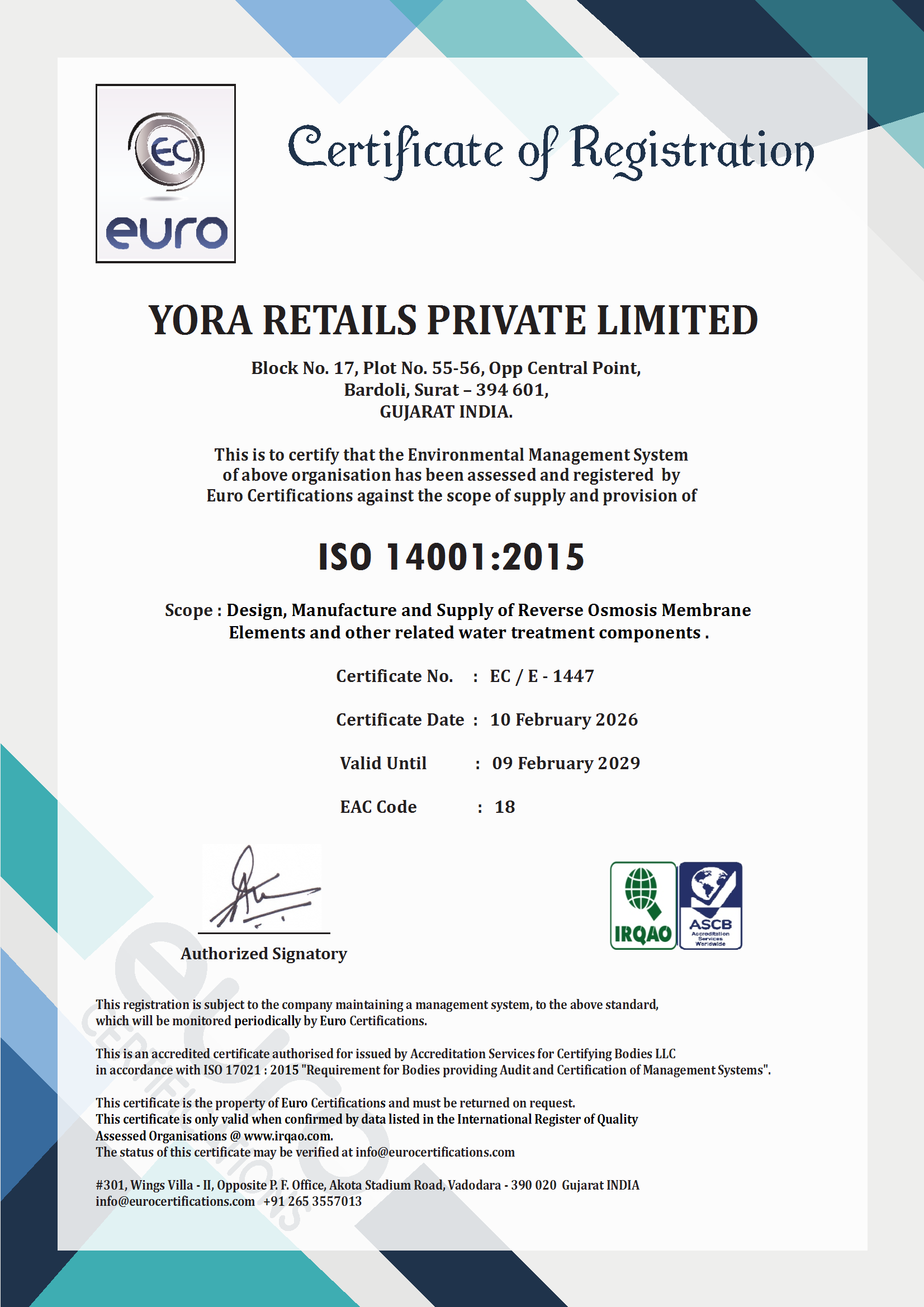 ISO 14K Certification